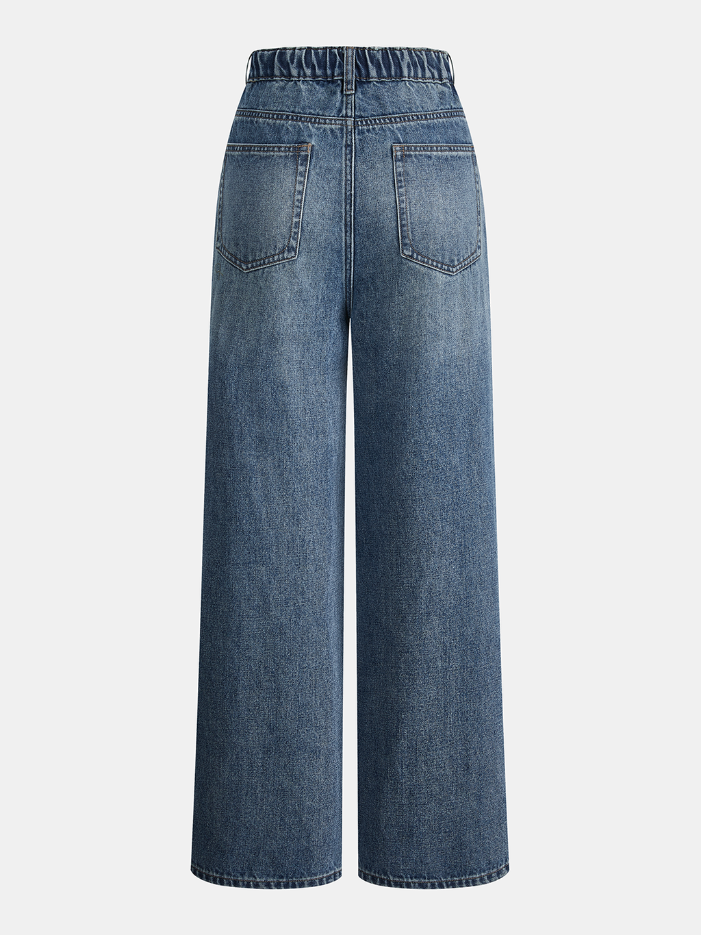 Jeanshose mit geradem Bein und Tunnelzug