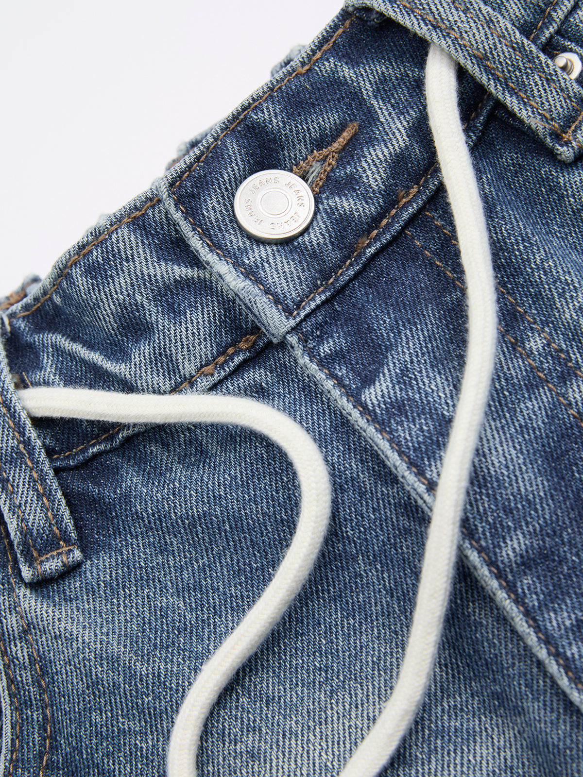 Jeanshose mit geradem Bein und Tunnelzug