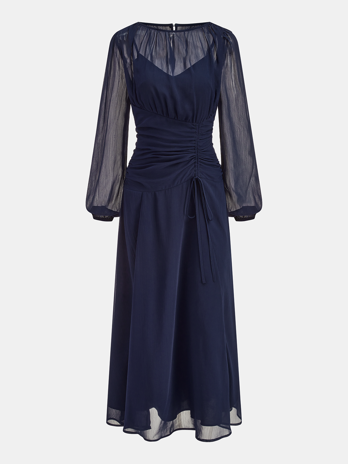 2-in-1 halbtransparente Chiffon-Maxikleid