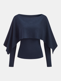 Ensemble deux pièces tricoté haut manches longues et capelet