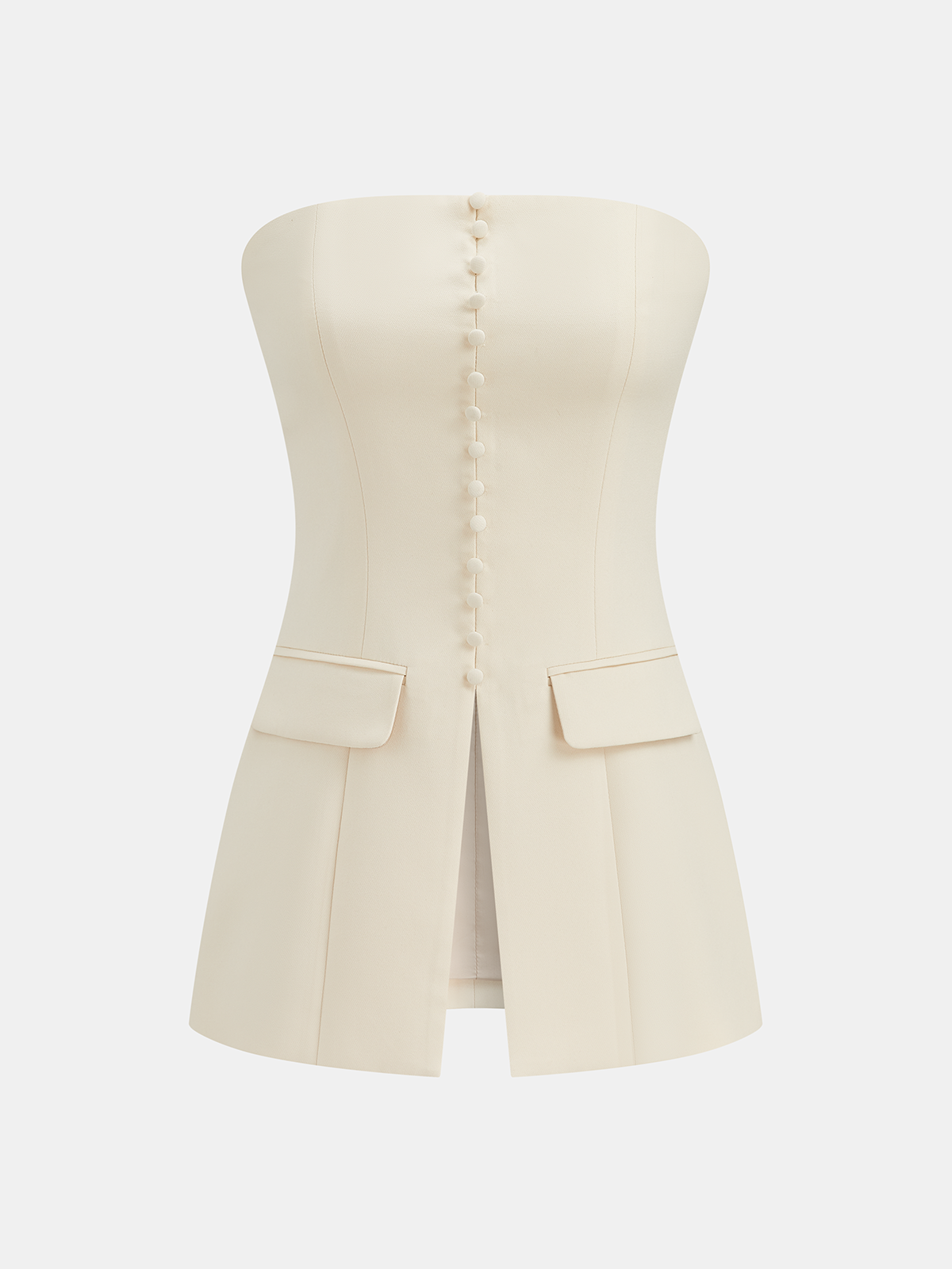 Ensemble haut bandeau boutonné et mini-jupe