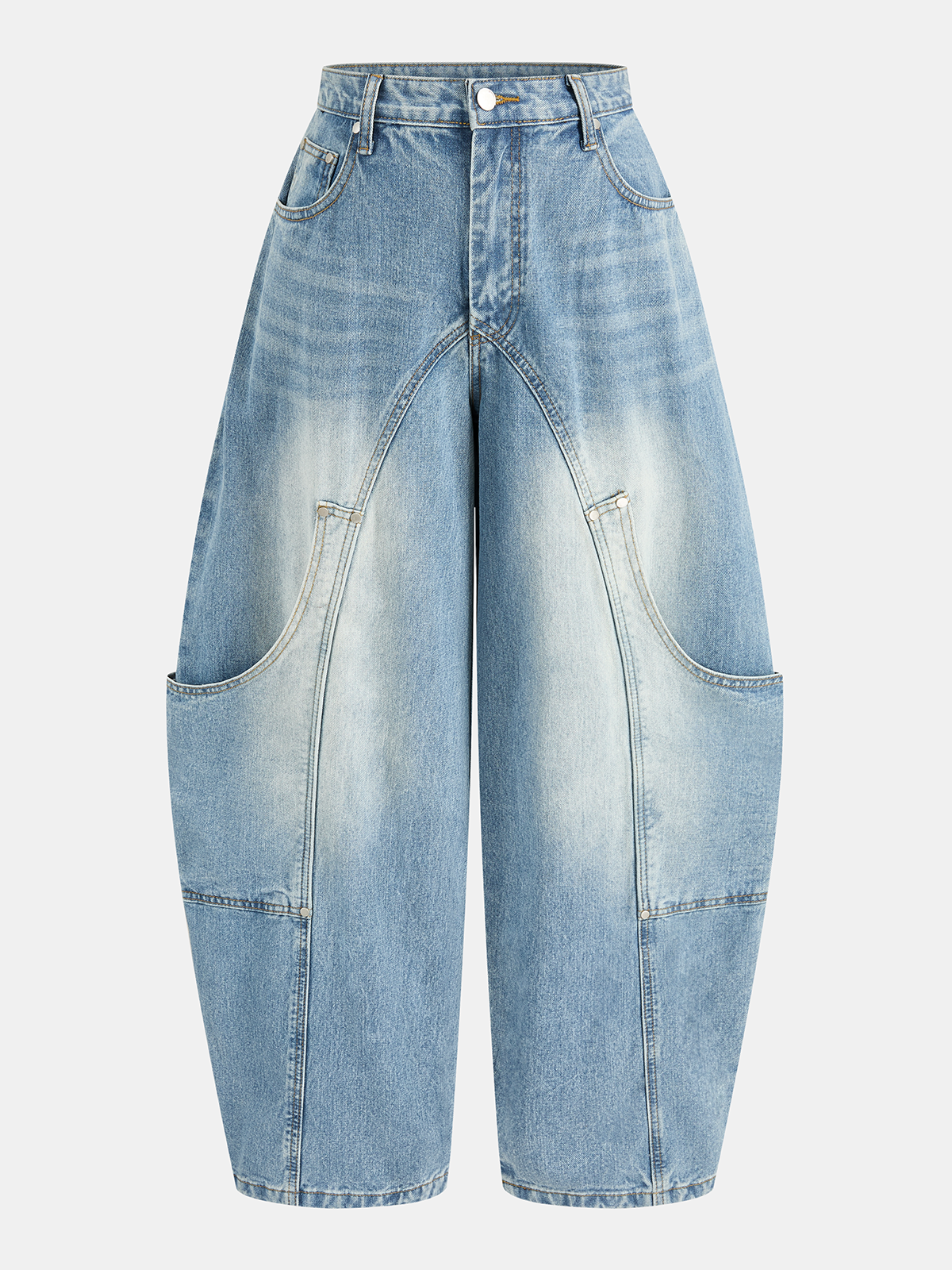 Cargo-Jeans mit gebogenem Bein