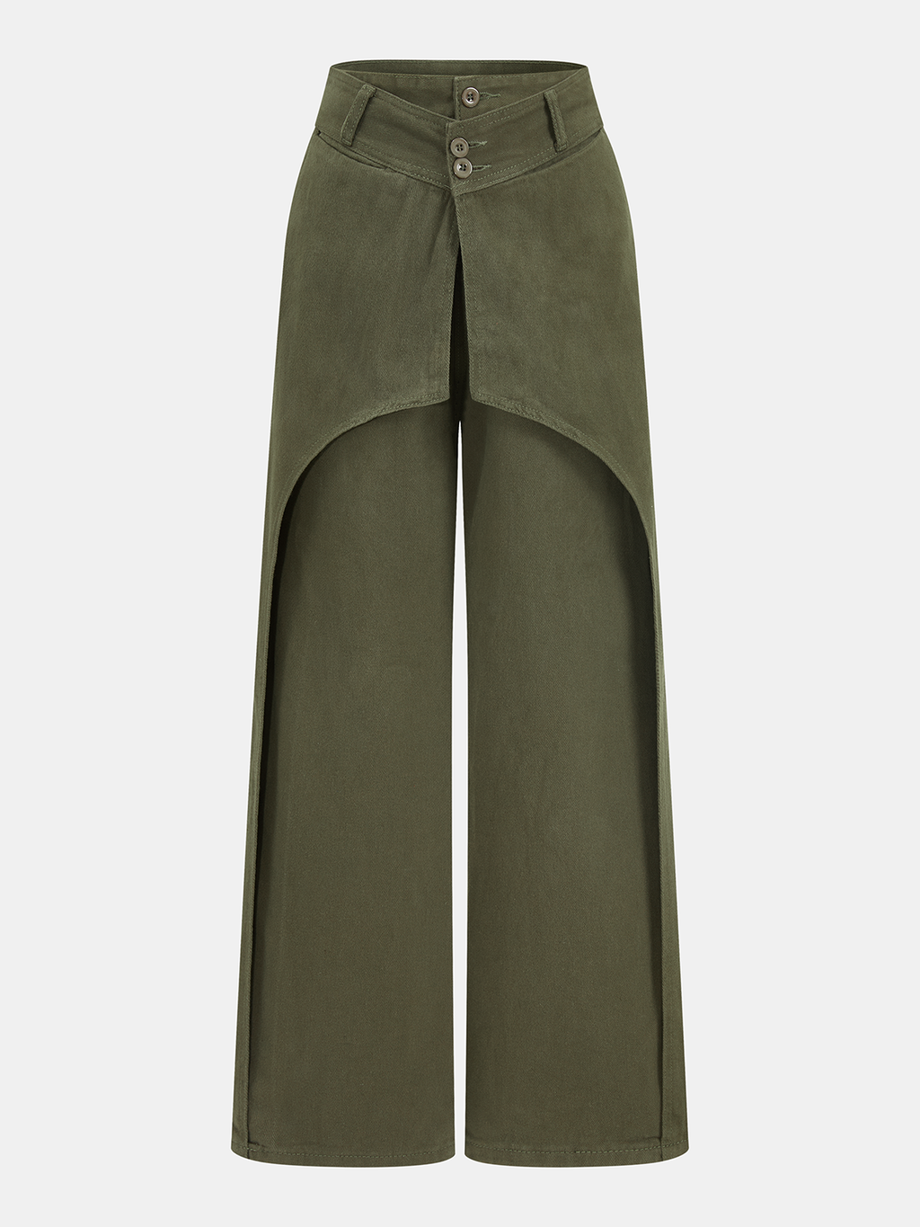 Jean taille haute large avec empiècements superposés