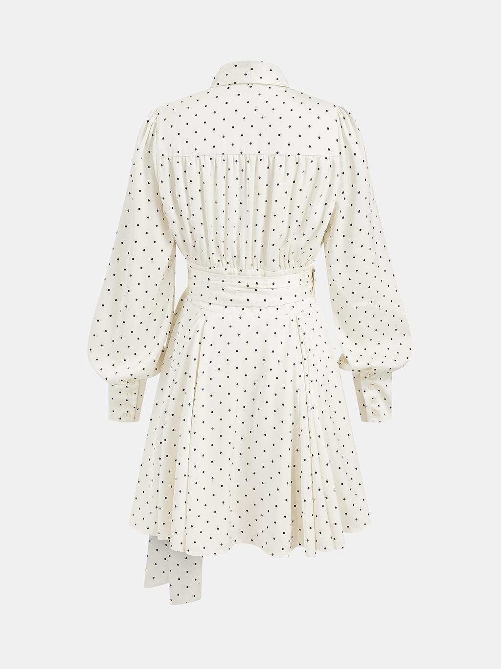 Gepunktetes Wickel-Minikleid mit Bindegürtel
