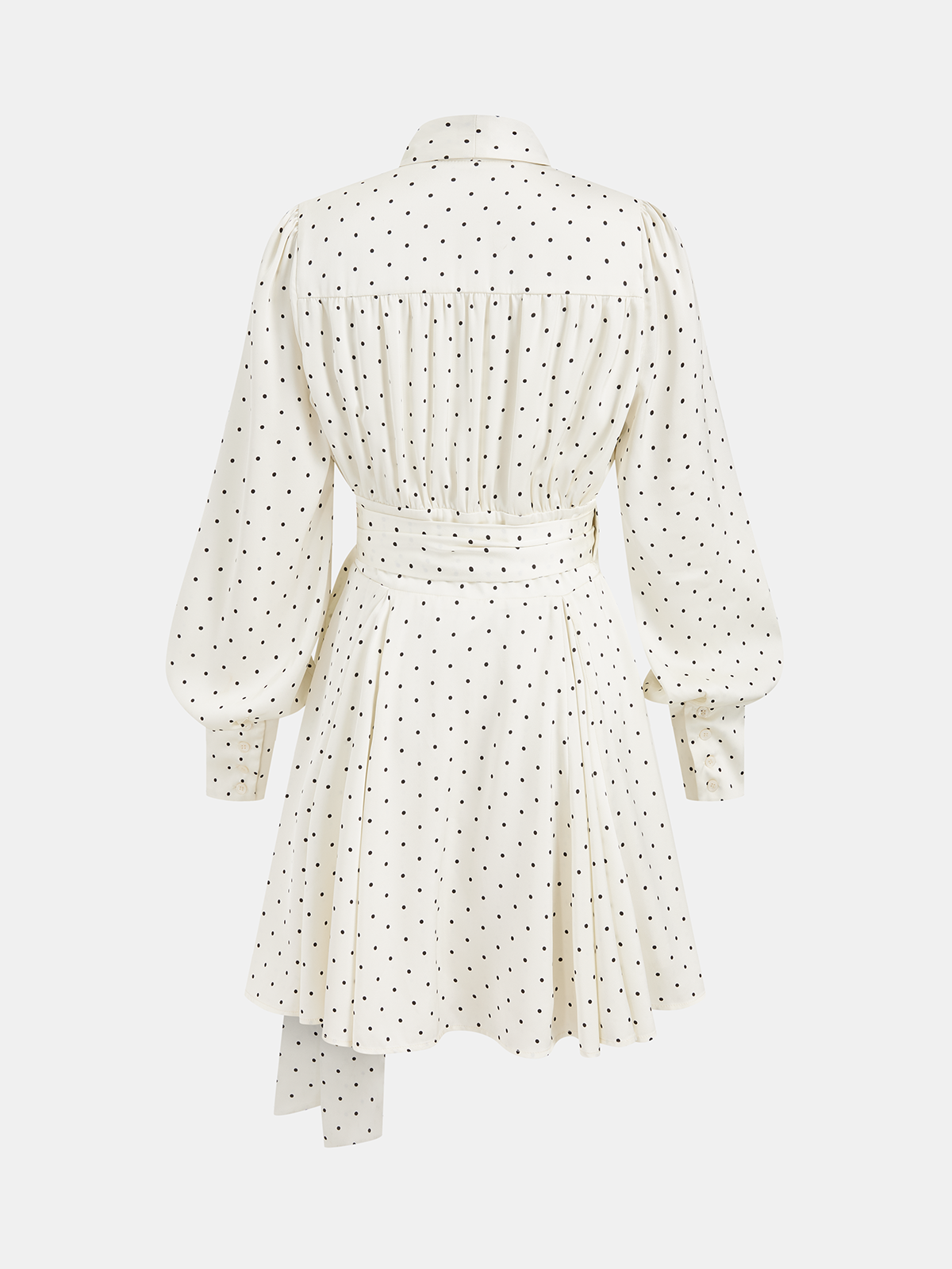 Gepunktetes Wickel-Minikleid mit Bindegürtel