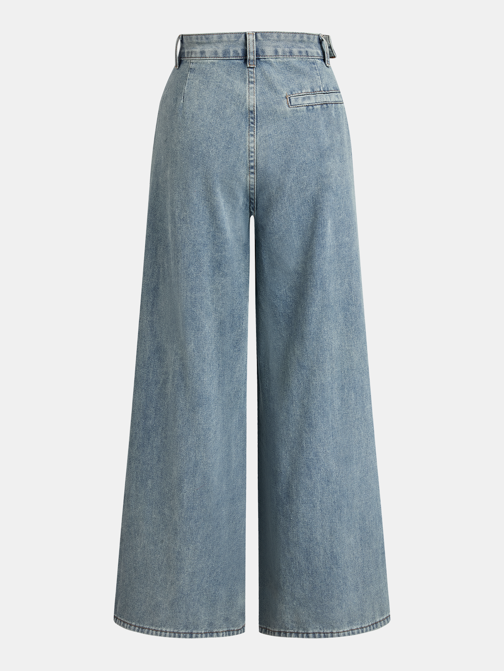 Pantalon en jean asymétrique à fronces et jambes larges
