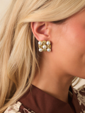 Boucles d'oreilles clous grappe de perles