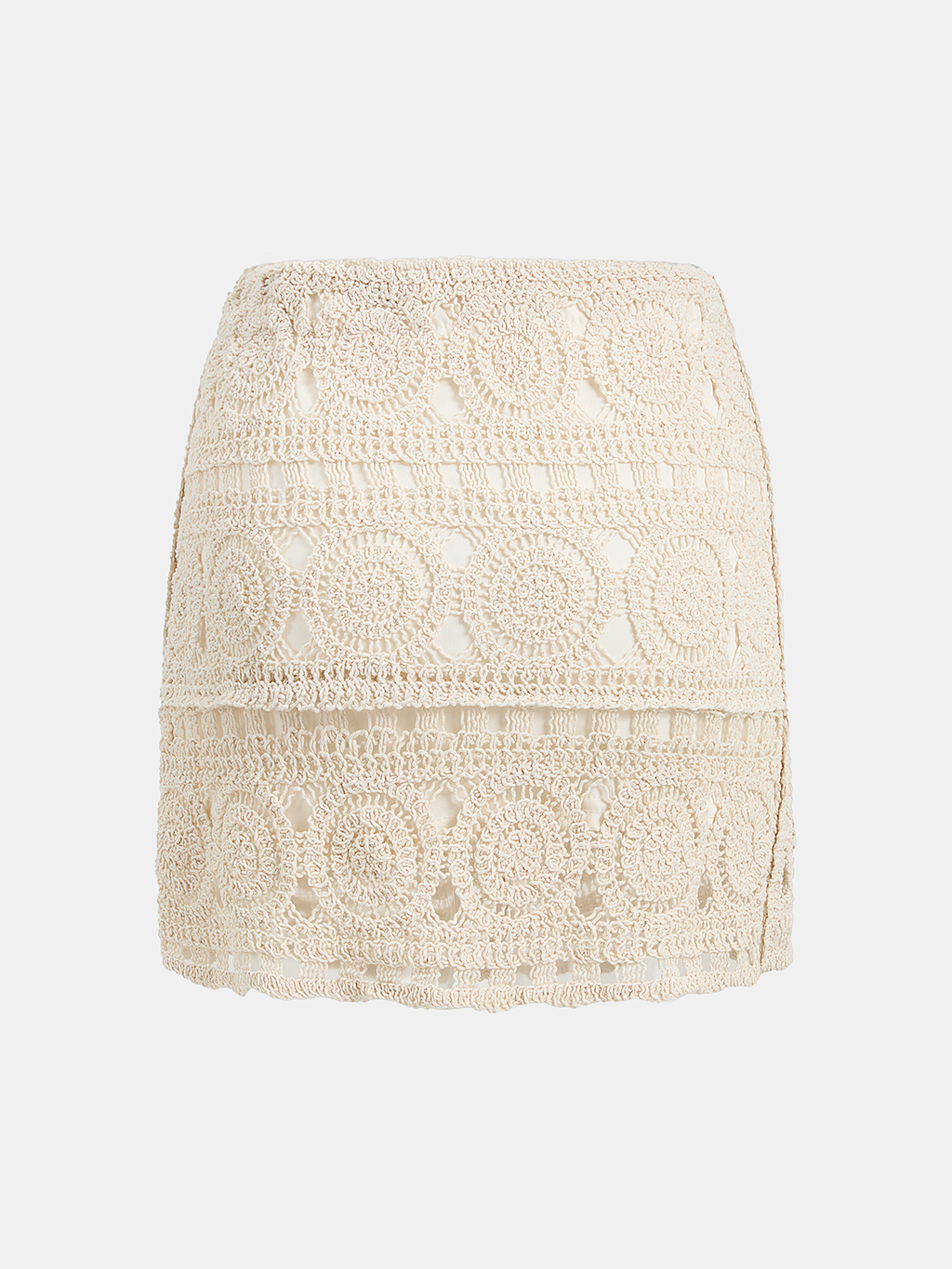 Mini-jupe au crochet motif cercles