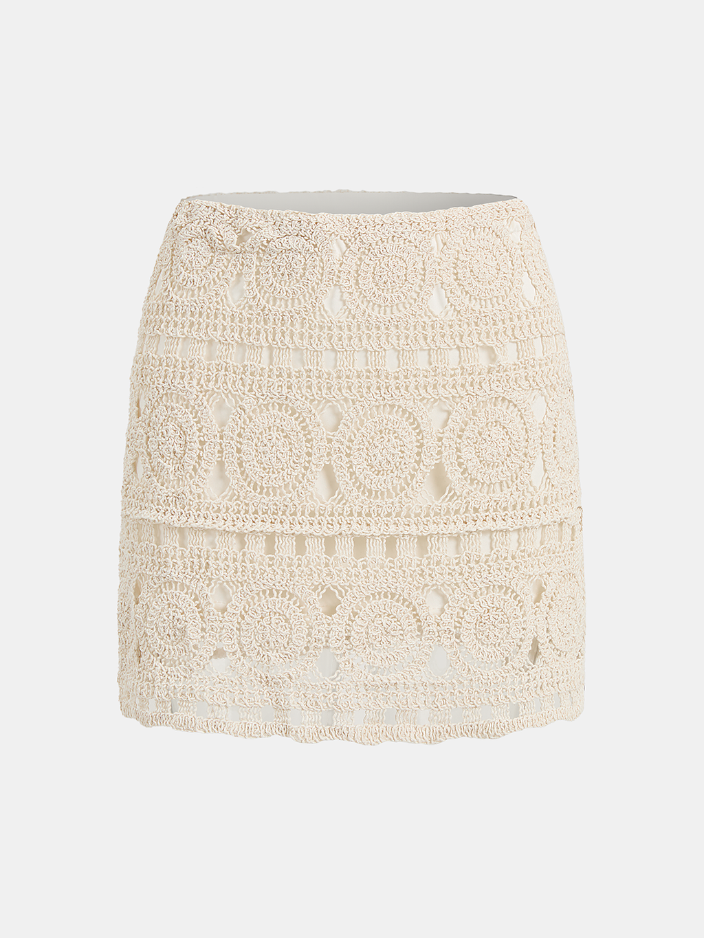 Mini-jupe au crochet motif cercles