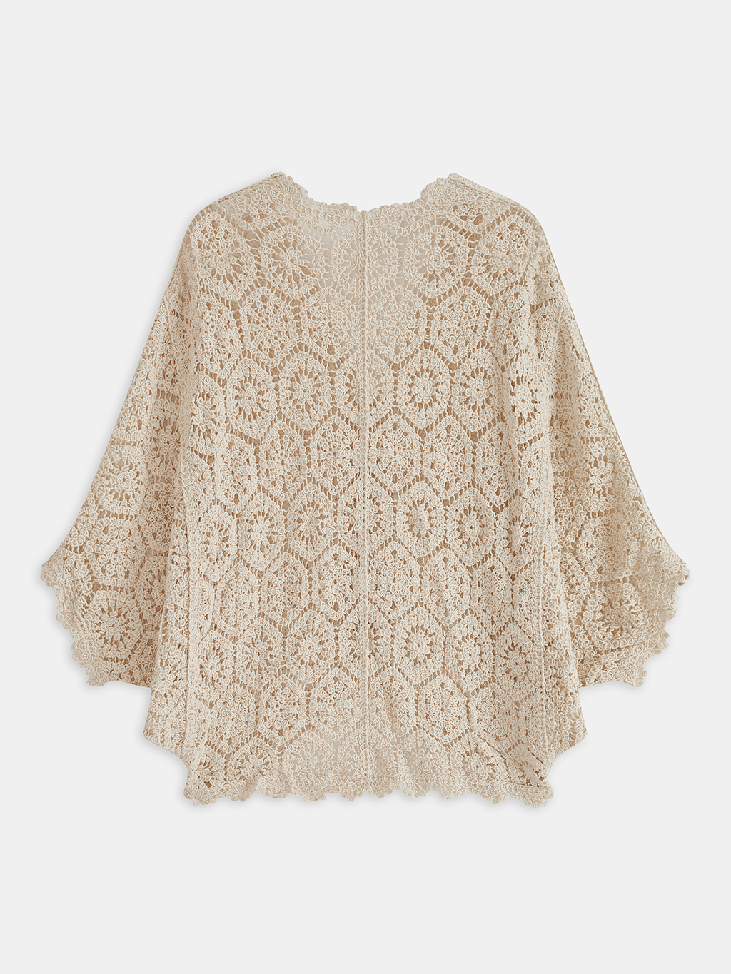 Buttoned Floral Crochet Cardigan