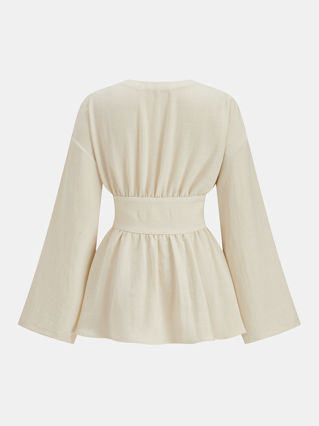 Bluse mit Schößchen, doppelter Schnalle und Baumwollmischung