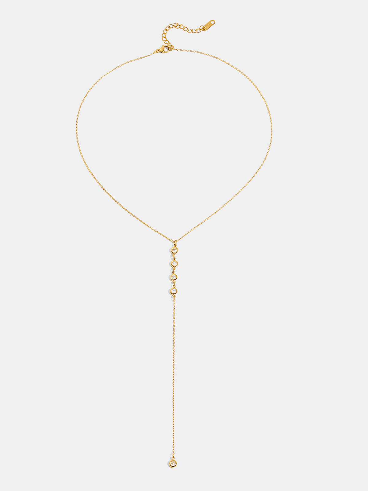 Collier lariat goutte en zircon en Y