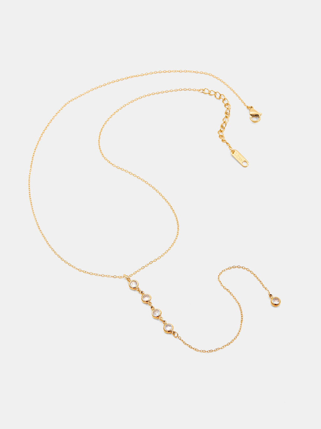 Y-förmige Zirkon-Tropfen-Lariat-Halskette
