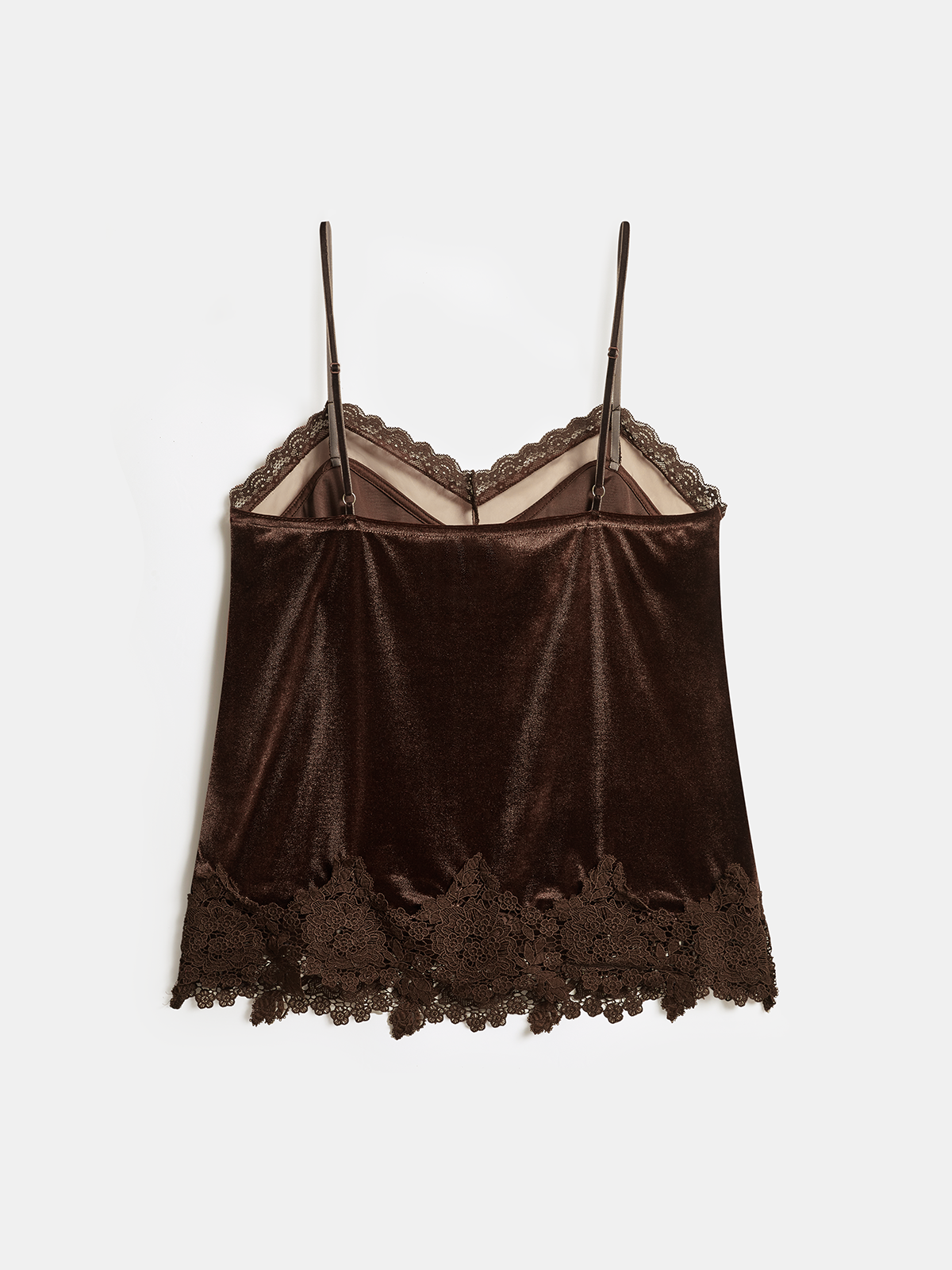 Samt-Spitzenbesatz-Cami-Top