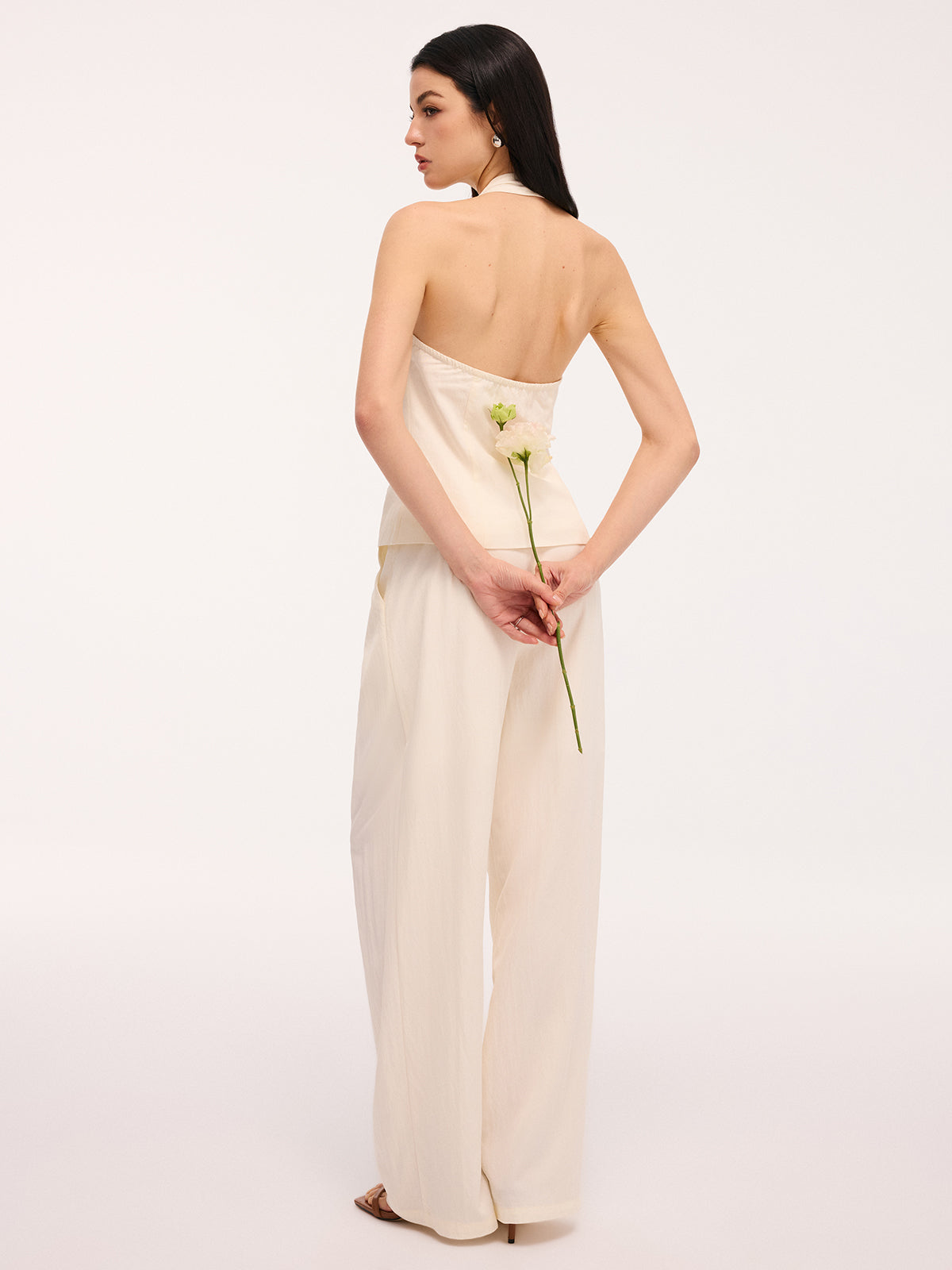 Neckholder-Top mit Schleifendetail & Hose