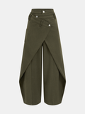 Cross-Front Wide-Leg Jeans