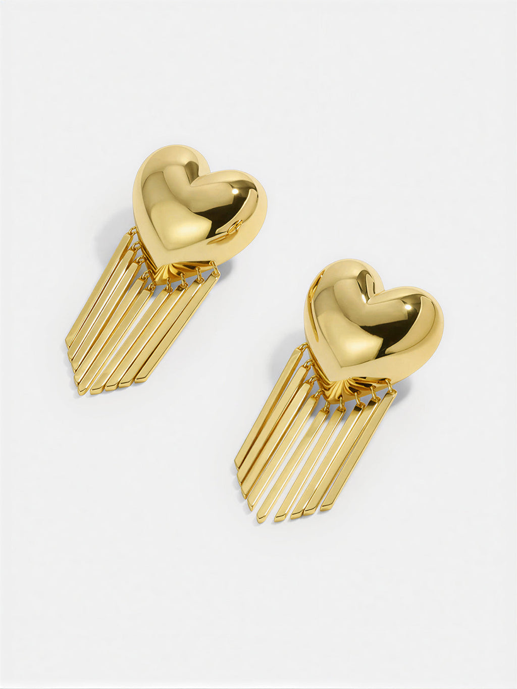 Boucles d'oreilles pendantes à pampilles en forme de cœur