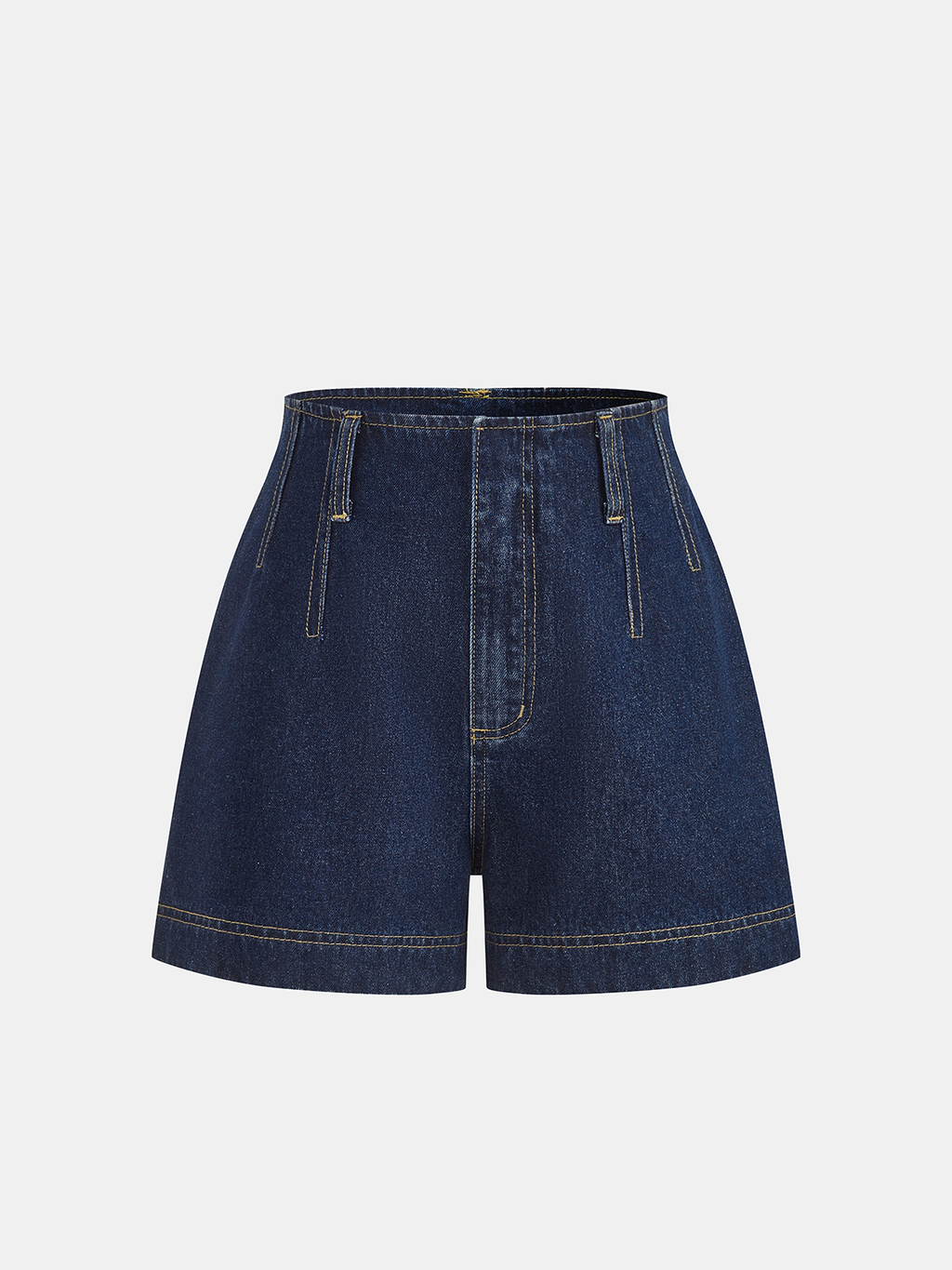 Gürtel-Jeans-Set: Ärmellose Weste & Shorts