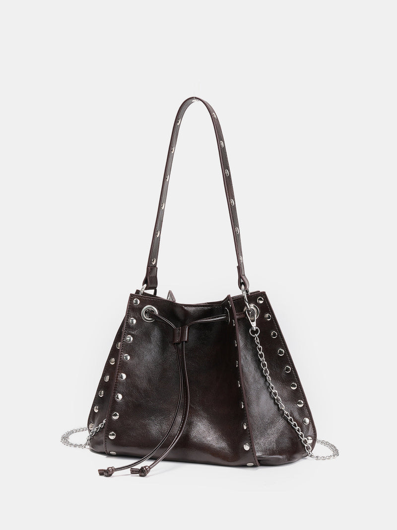 Studded Chain Bucket Bag