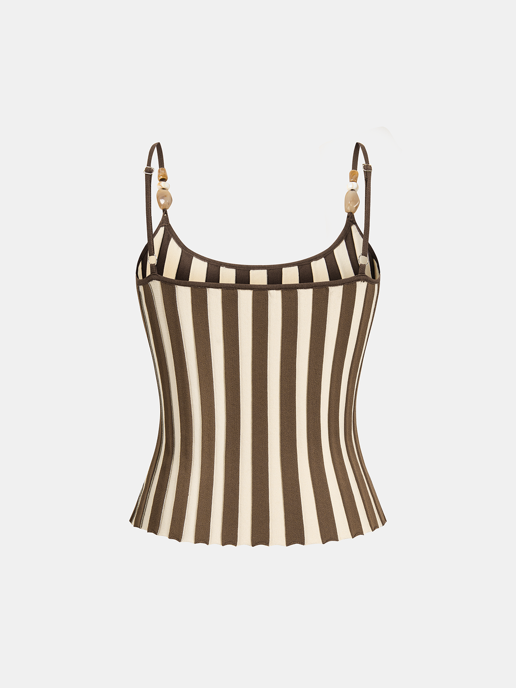 Camisole-Top mit Perlenbesatz und Streifen