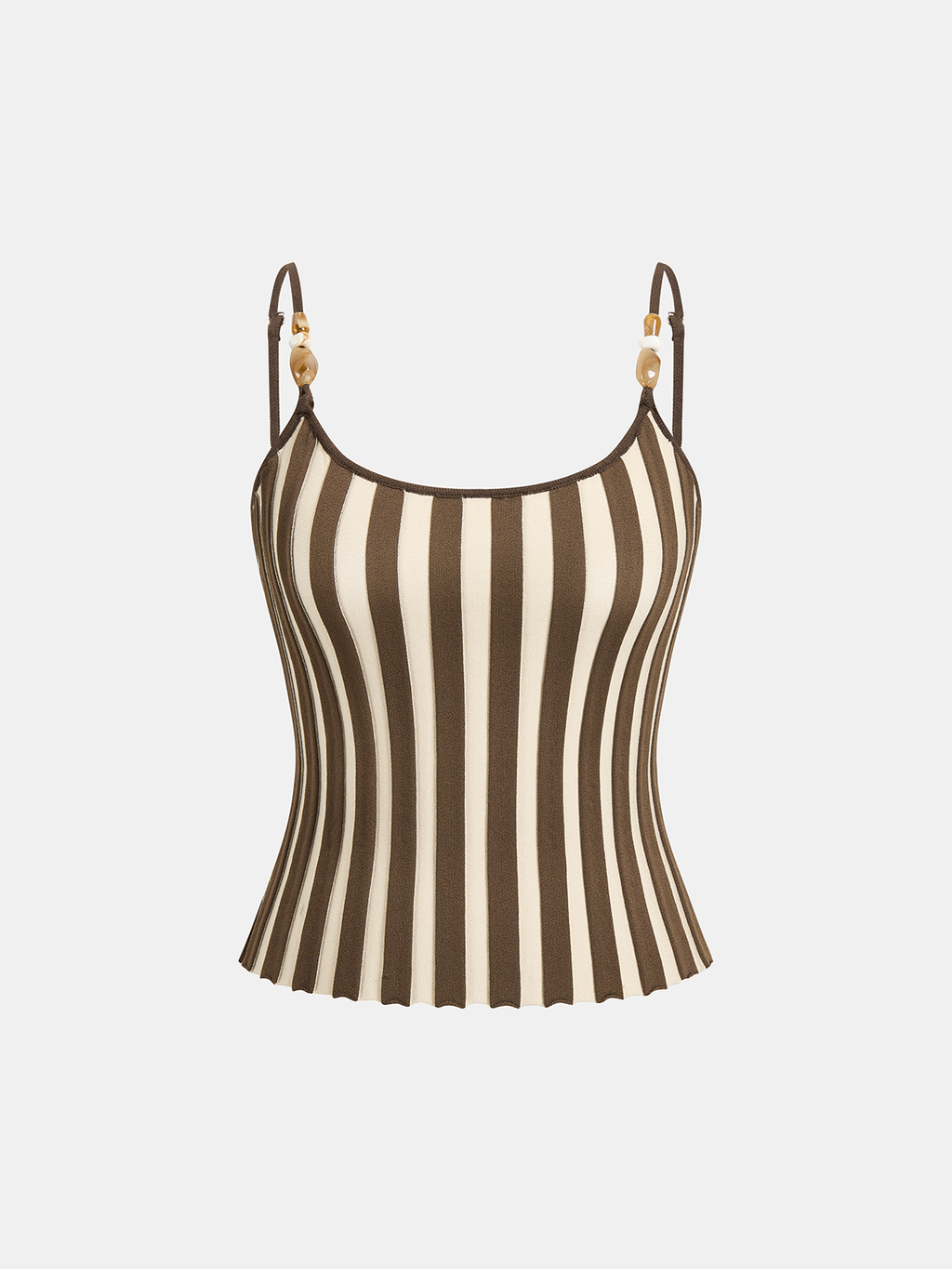 Camisole-Top mit Perlenbesatz und Streifen