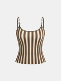 Camisole-Top mit Perlenbesatz und Streifen