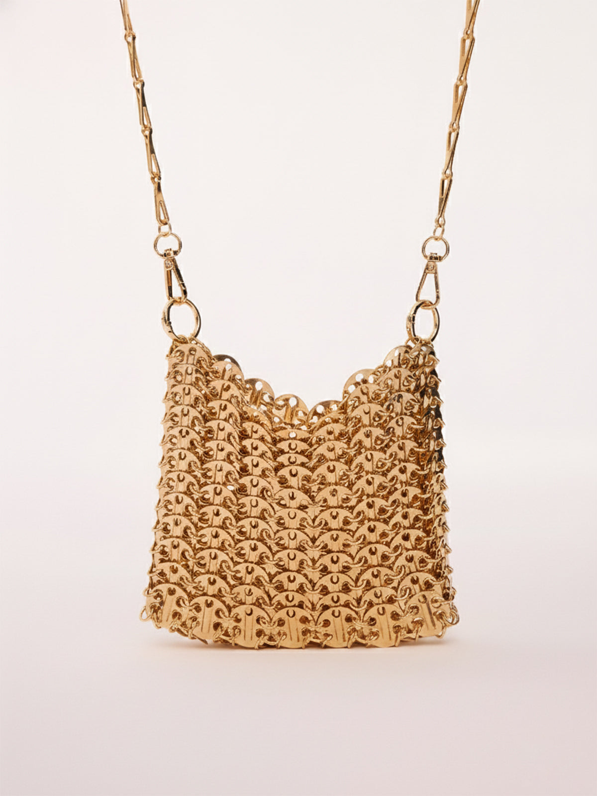 Vintage Umhängetasche mit metallischen Pailletten und Kette