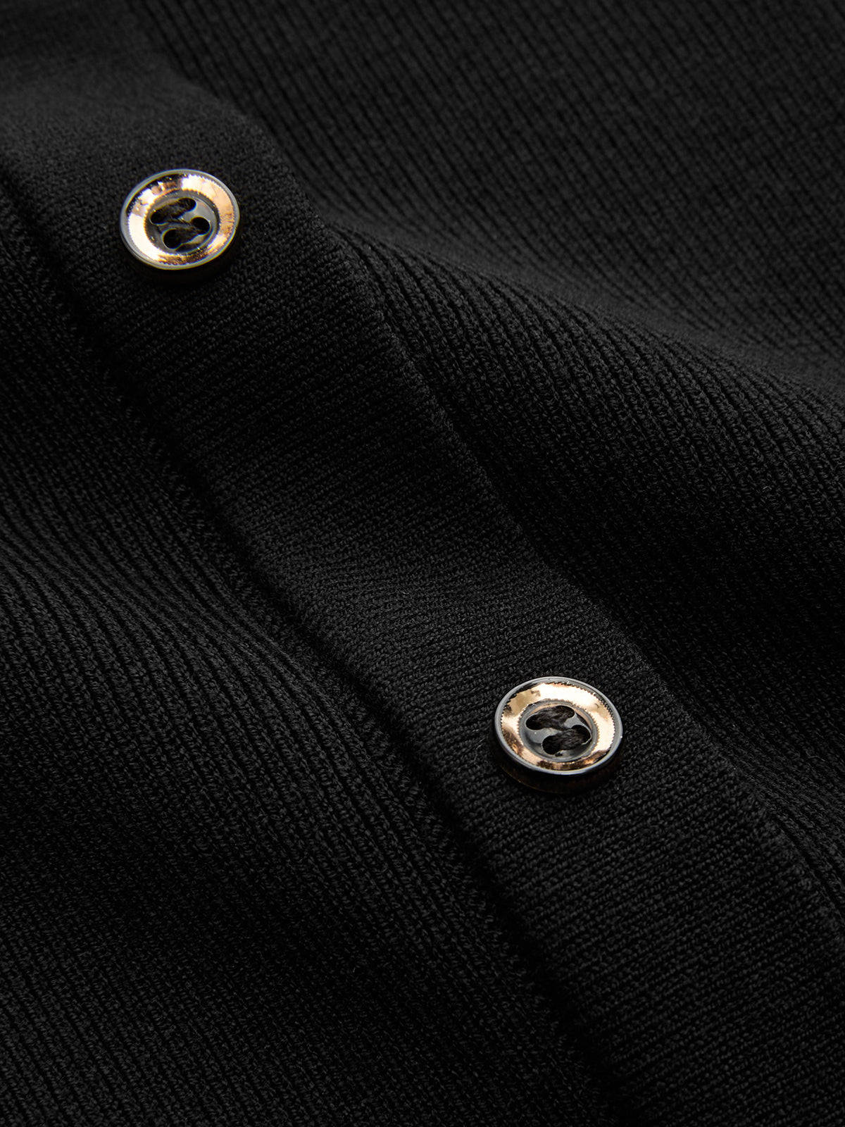 Robe longue en maille côtelée à manches courtes boutonnées