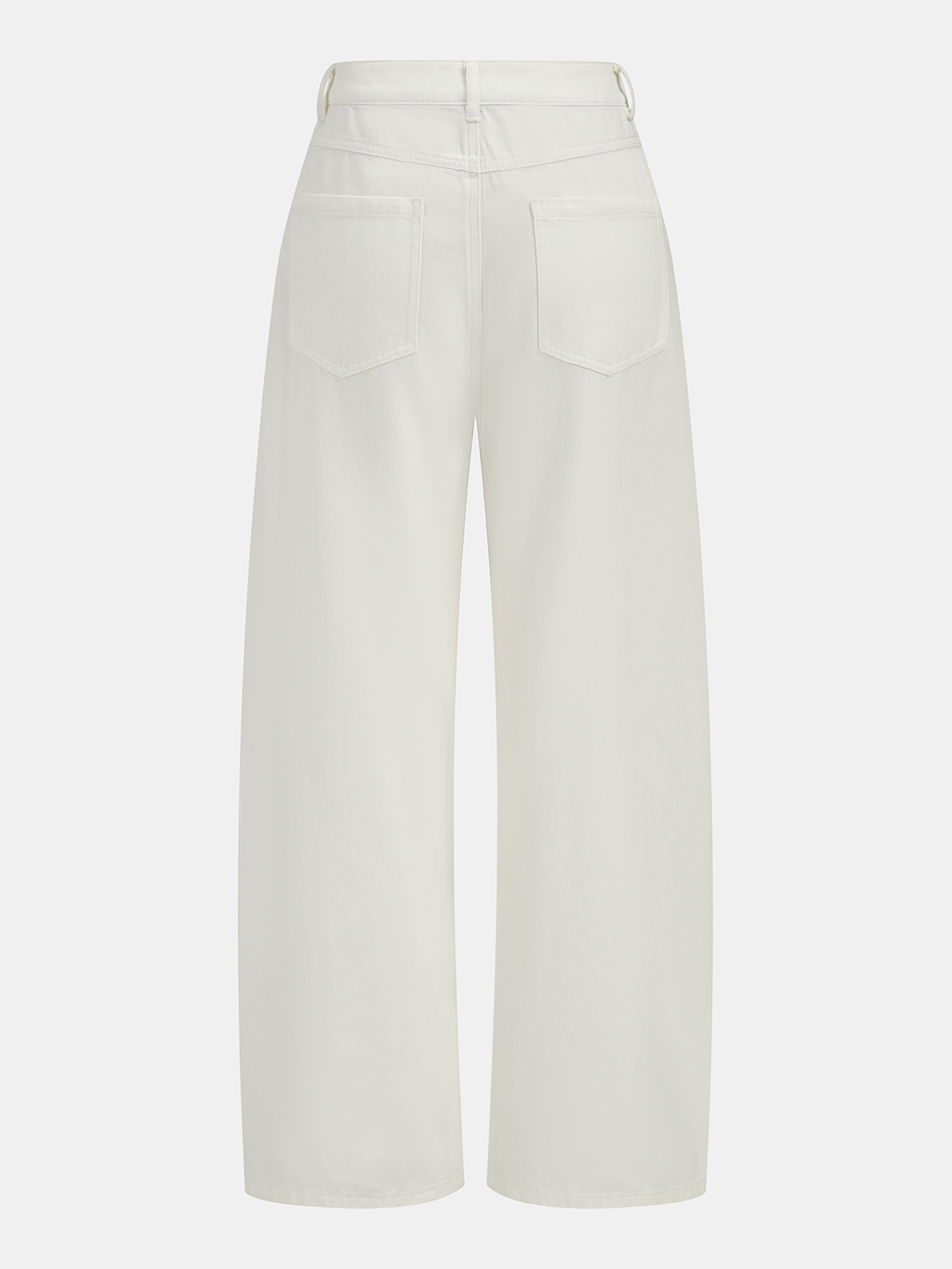 Pantalon en jean taille mi-haute, jambes larges