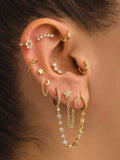 4 Boucles d'oreilles célestes pour une seule oreille
