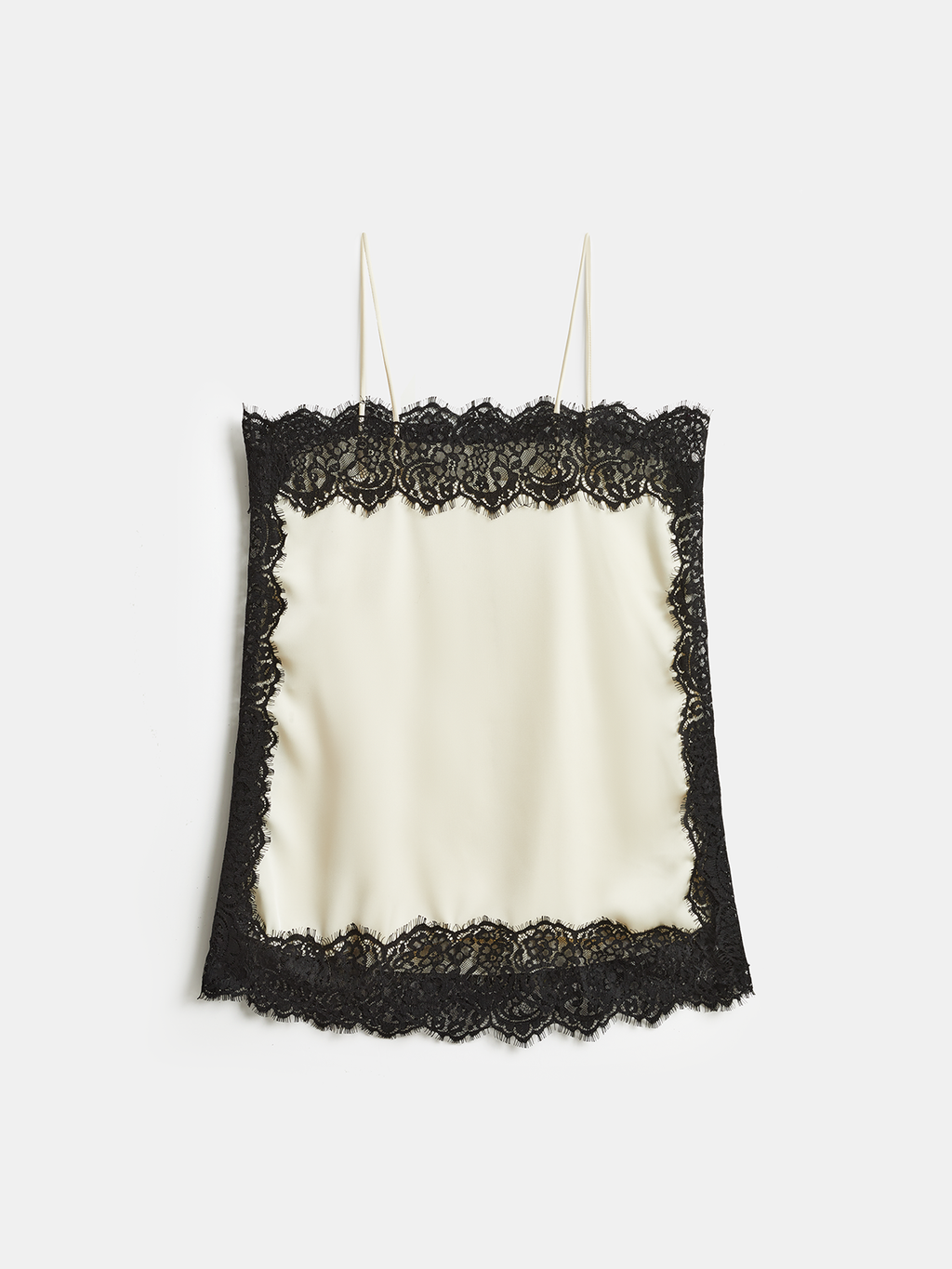 Satin-Cami-Top mit Spitzenbesatz
