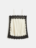 Satin-Cami-Top mit Spitzenbesatz