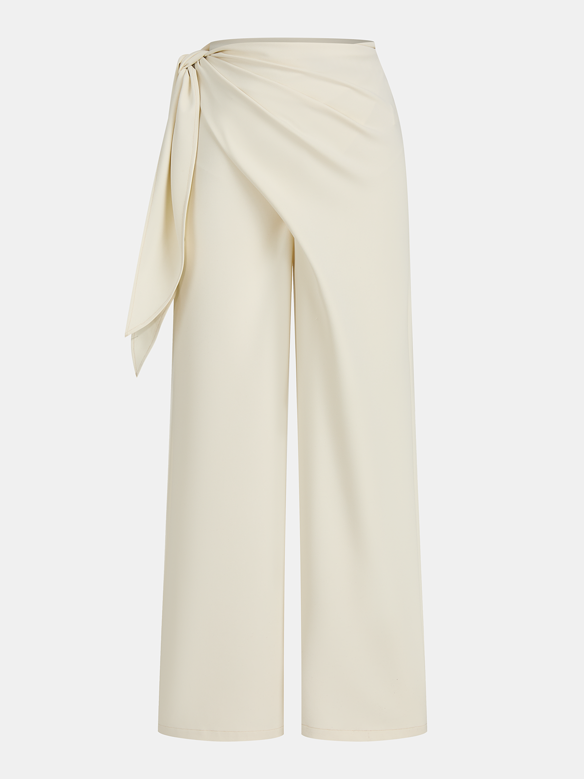 Drapierte Wickelhose mit weitem Bein