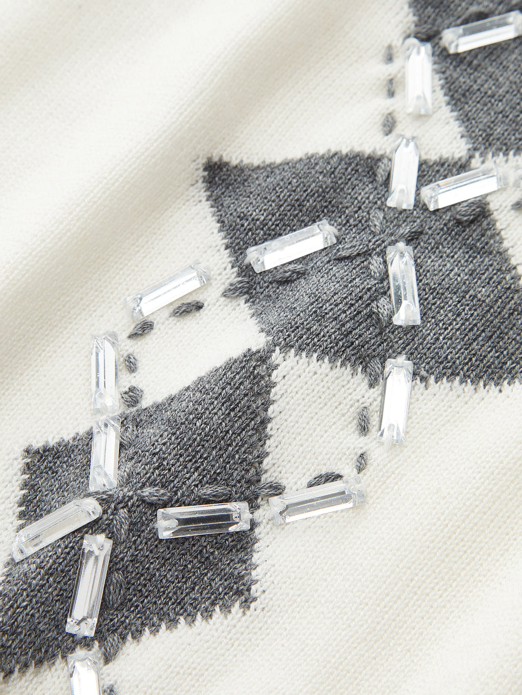 Verzierter Argyle-Rollkragenpullover aus Wollmischung