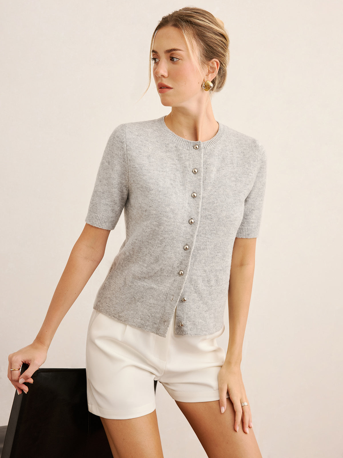 Kurzärmeliger Strick-Cardigan