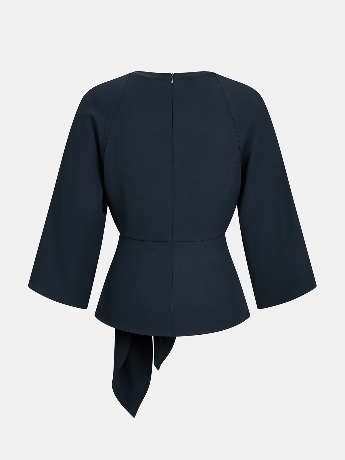 Bluse mit Schlüssellochausschnitt und Bindegürtel