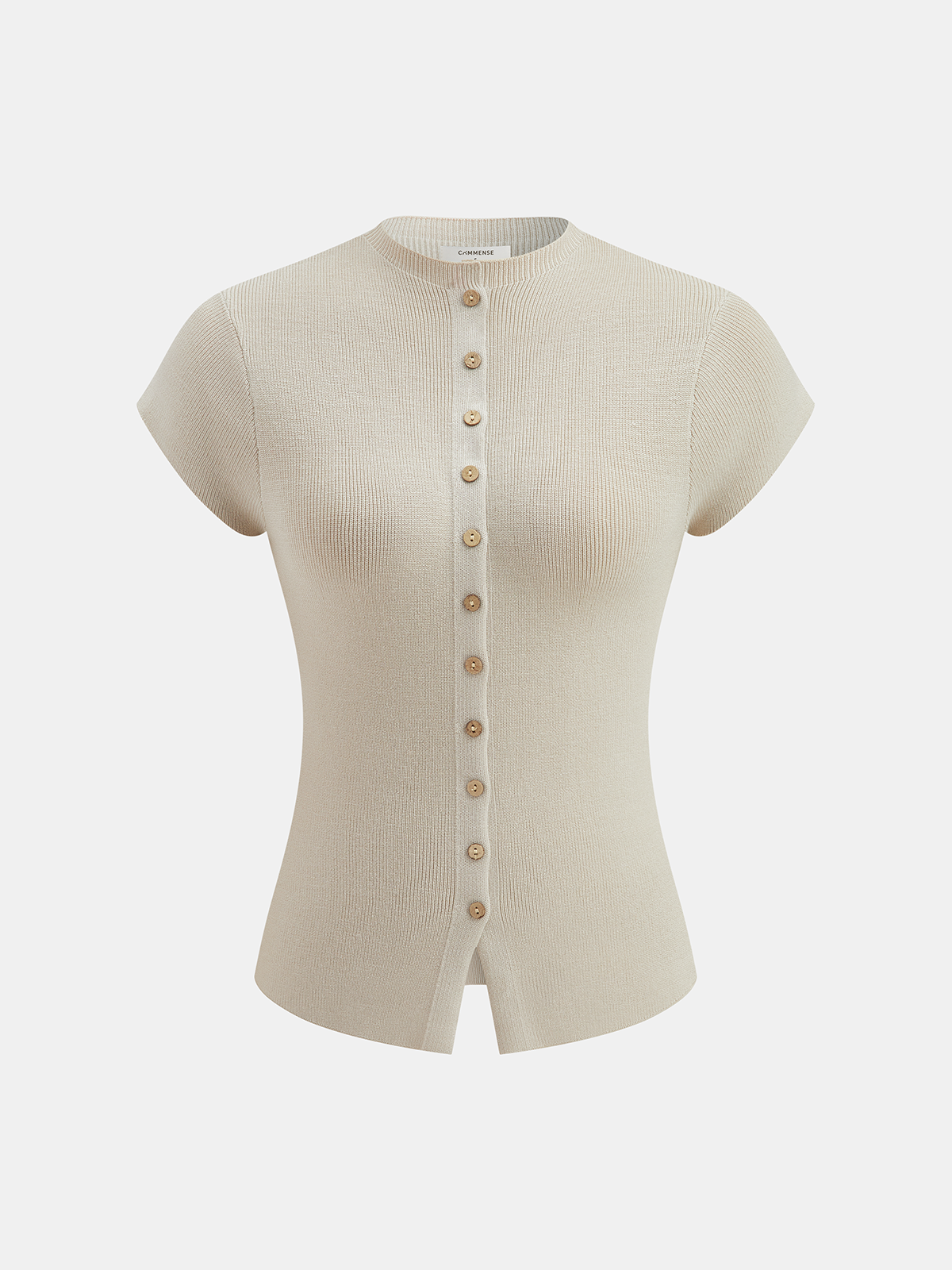Kurzärmeliger Strick-Cardigan mit Knopfleiste