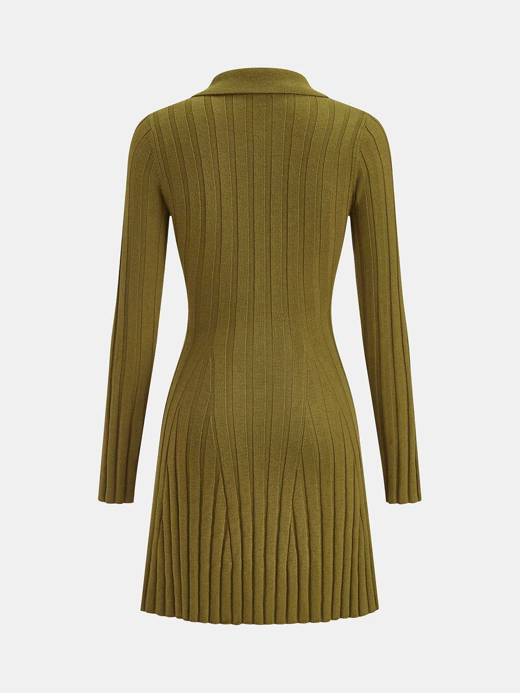 Mini-robe polo en maille côtelée mélangée de laine