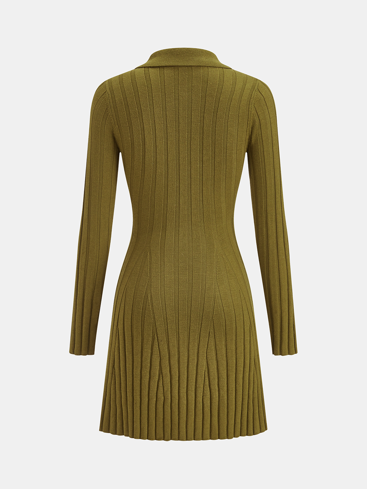 Mini-robe polo en maille côtelée mélangée de laine