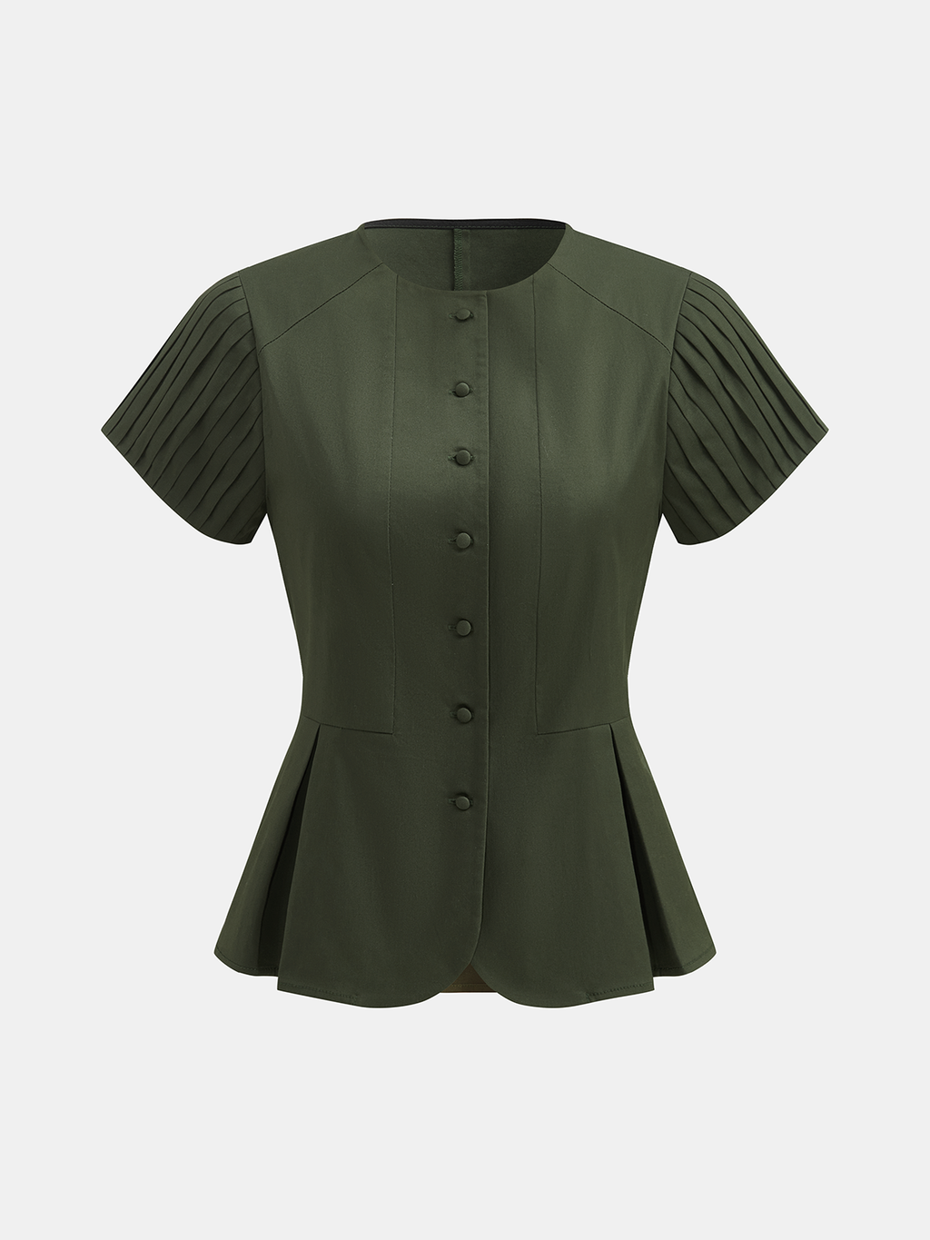 Ensemble haut péplum à manches plissées et short