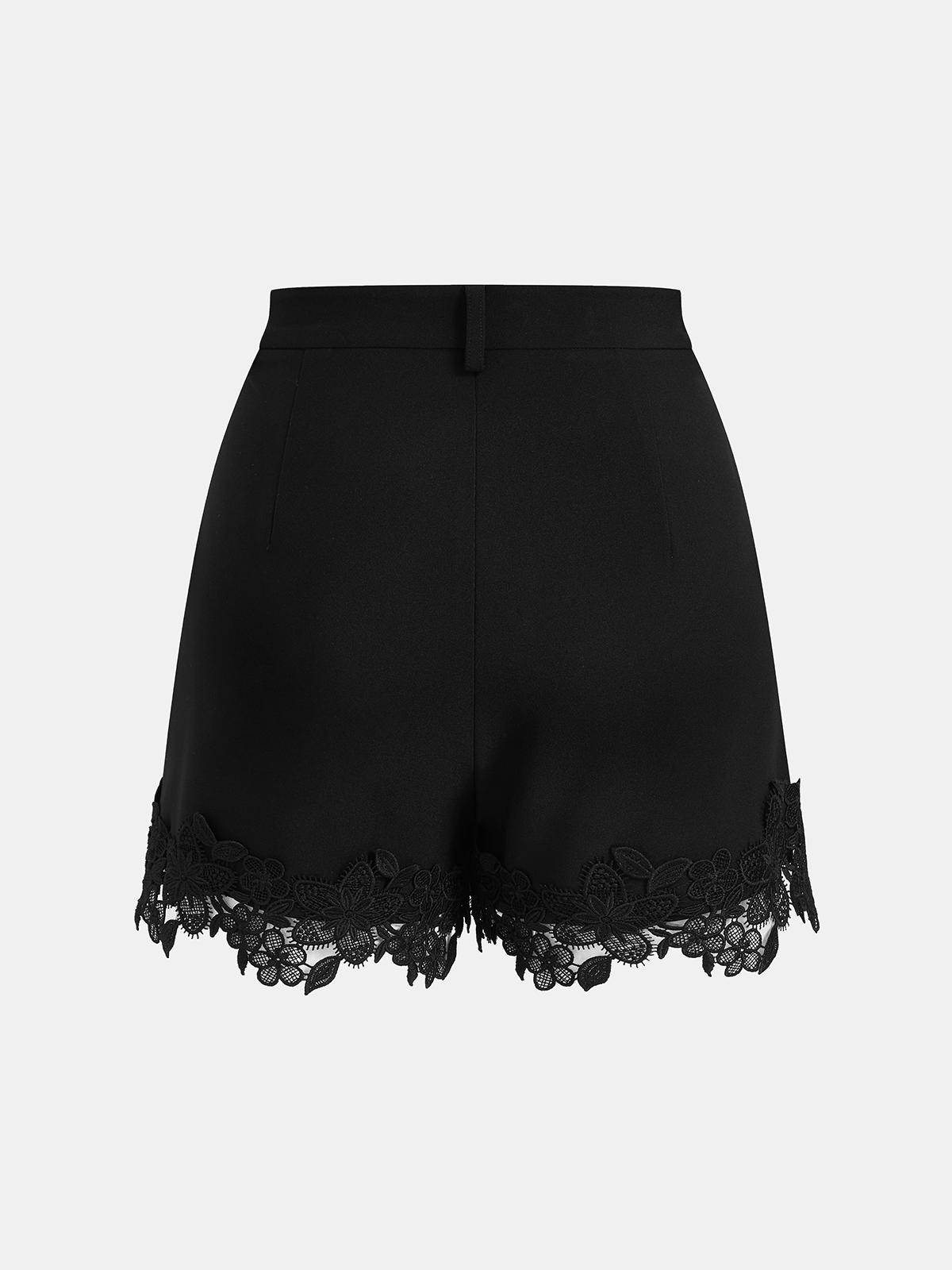 Ensemble crop top sans manches bordé de dentelle et short