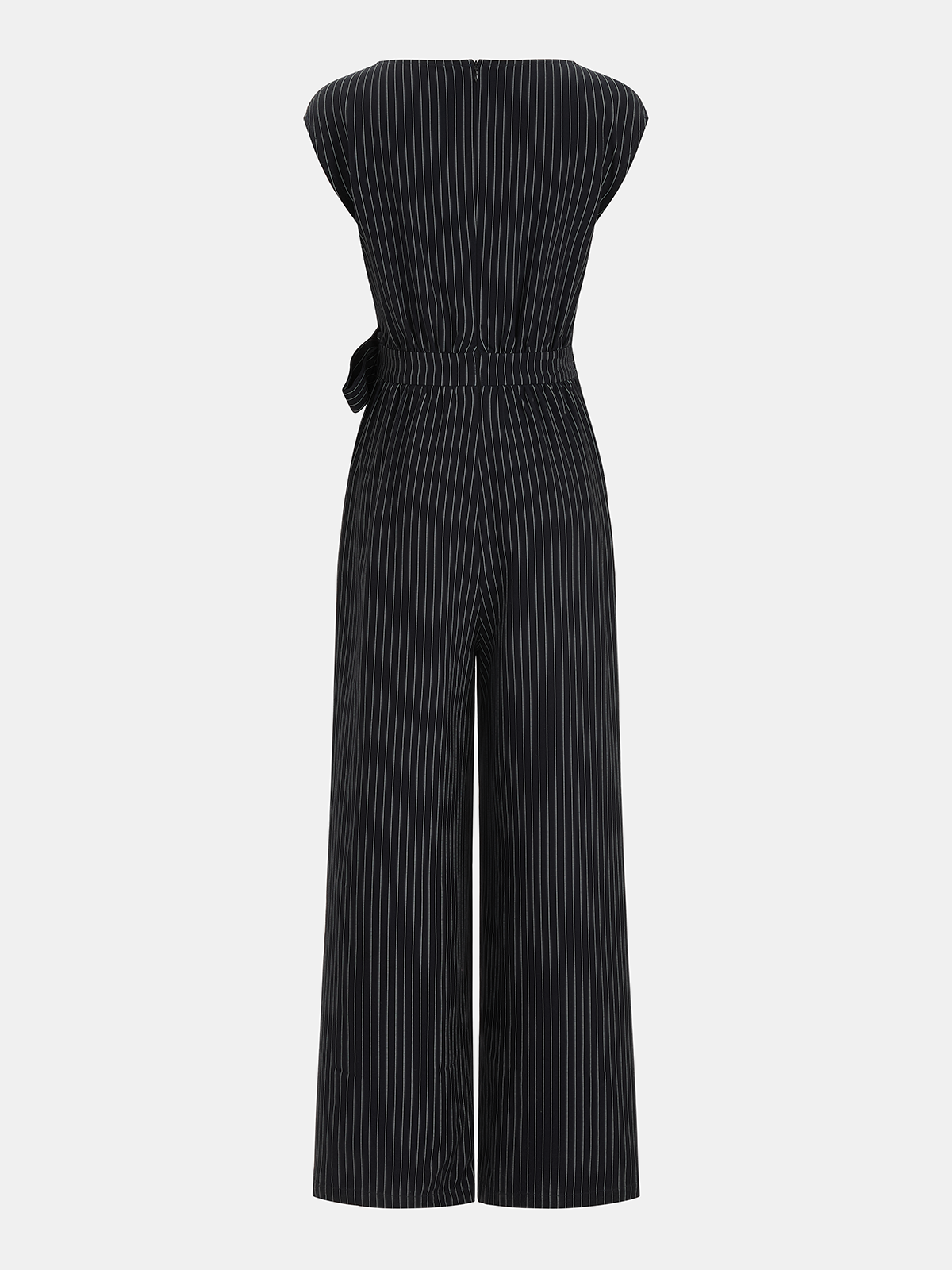 Combinaison pantalon large à rayures avec ceinture à nouer