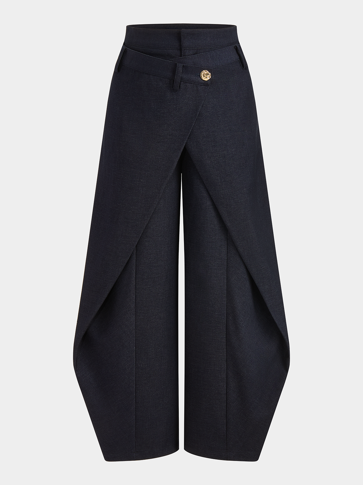 Pantalon large asymétrique cache-cœur