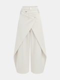 Cross-Front Wide-Leg Jeans