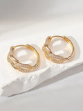 Interlocking Linked Zircon Hoop Earrings