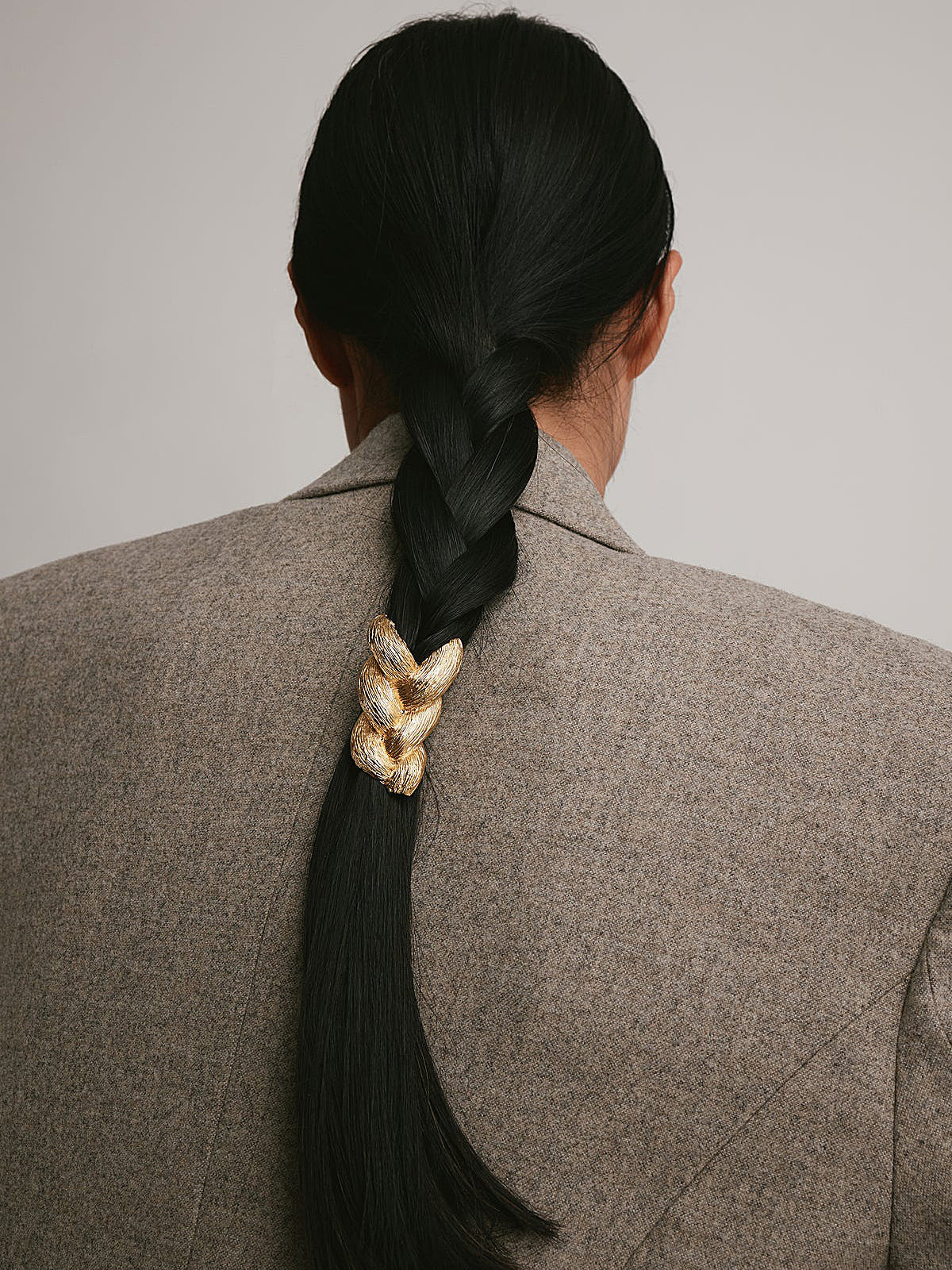 Élastique à cheveux texturé en métal tressé