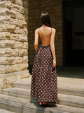 Robe dos nu en coton à pois
