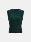 Geometric Cable Knit Sleeveless Top