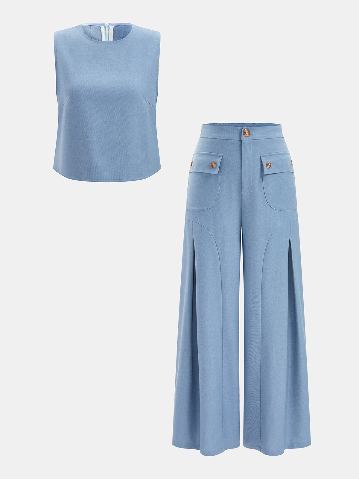 Ensemble débardeur et pantalon en lin mélangé