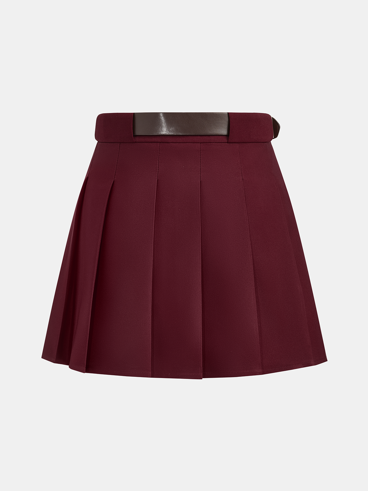 Mini-jupe plissée ceinturée